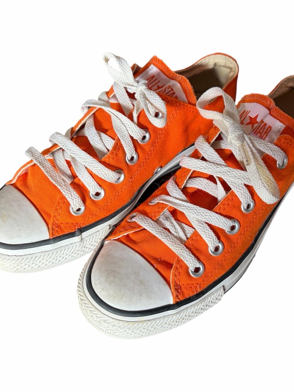 Converse Orange Low-Top Canvas Sneakers with White Laces
